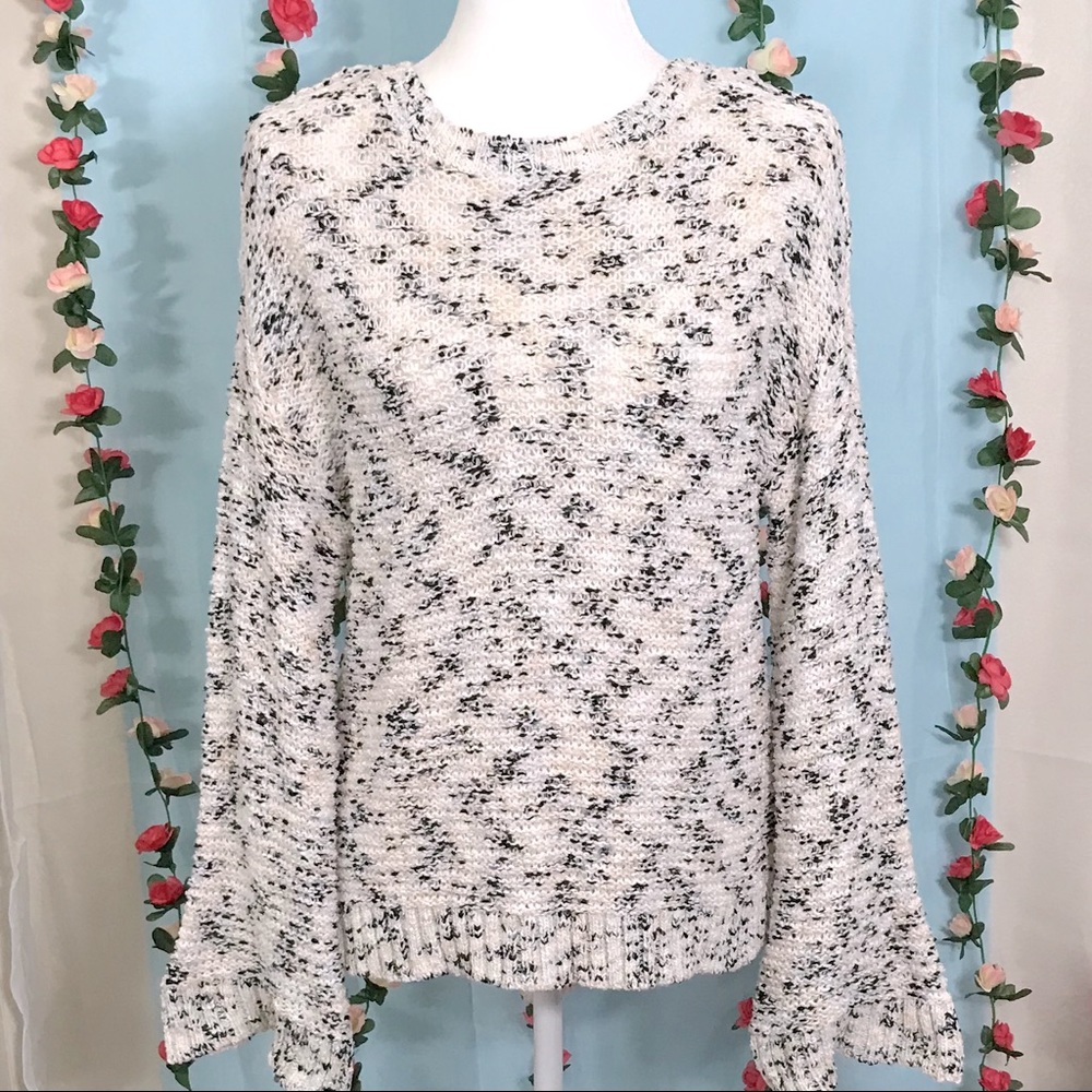 Bell Sleeve Marbled Sweater Size Large